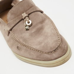 Pre Owned Loro Piana Beige Suede Summer Charm Walk Loafers Size 39