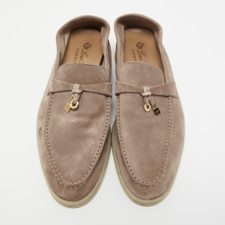 Pre Owned Loro Piana Beige Suede Summer Charm Walk Loafers Size 39