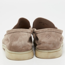 Pre Owned Loro Piana Beige Suede Summer Charm Walk Loafers Size 39