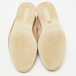 Pre Owned Loro Piana Beige Suede Summer Charms Walk Slip On Loafers Size 36