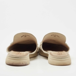 Pre Owned Loro Piana Grey Suede Babouche Charms Walk Mules Size 38