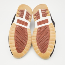 Pre Owned Loro Piana Black Knit Fabric 360 Flexy Walker Slip On Sneakers Size 38