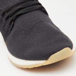 Pre Owned Loro Piana Black Knit Fabric 360 Flexy Walker Slip On Sneakers Size 38