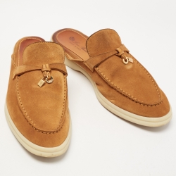 Pre Owned Loro Piana  Brown Suede Babouche Charms Walk Sandals Size 39