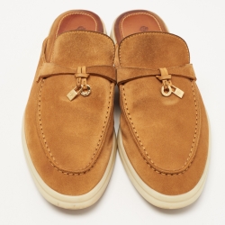 Pre Owned Loro Piana  Brown Suede Babouche Charms Walk Sandals Size 39