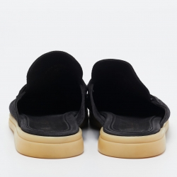 Pre Owned Loro Piana Black Suede Charms Walk Mules Size 37