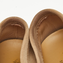 Pre Owned Loro Piana Beige Suede Summer Charms Walk Slip On Loafers Size 37.5