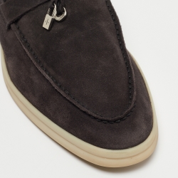 Pre Owned Loro Piana Black Suede Babouche Charms Walk Sandals Size 39.5