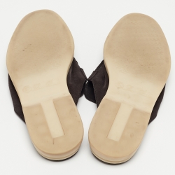 Pre Owned Loro Piana Black Suede Babouche Charms Walk Sandals Size 39.5