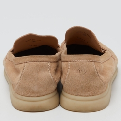 Pre Owned Loro Piana Beige Suede Summer Charms Walk Loafers Size 38