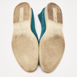 Loro Piana Teal Suede Summer Charms Walk Loafers Size 38