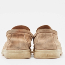Loro Piana Beige Suede Summer Charms Walk Loafers Size 36