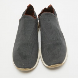 Pre Owned Loro Piana Grey Fabric 360 Flexy Walker Slip On Sneakers Size 43