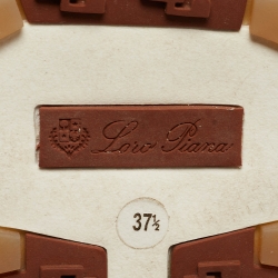 Pre Owned Loro Piana Green Knit Fabric Lace Up Sneakers Size 37.5