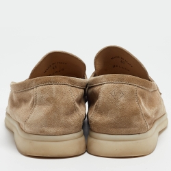 Pre Owned Loro Piana Beige Suede Summer Charms Walk Loafers Size 41