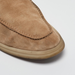 Pre Owned Loro Piana Beige Suede Summer Walk  Loafers Size 38.5