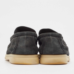 Pre Owned Loro Piana Black Suede Summer Charms Walk Loafers Size 36.5