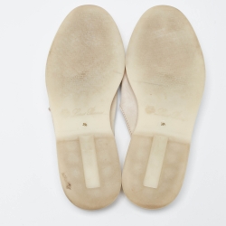 Pre Owned Loro Piana Beige Nubuck Leather Babouche Charms Walk Mules Size 39.5