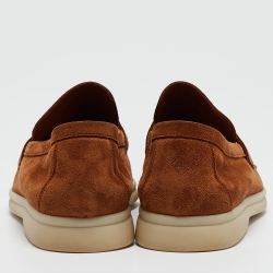 Pre Owned Loro Piana Brown Suede Summer Charms Walk Loafers Size 37