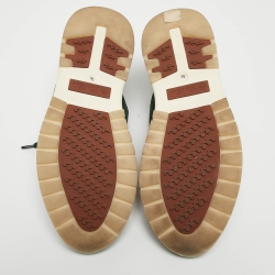 Pre Owned Loro Piana Green Knit Fabric 360 Flexy Walker Sneakers Size 38.5