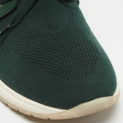Pre Owned Loro Piana Green Knit Fabric 360 Flexy Walker Sneakers Size 38.5