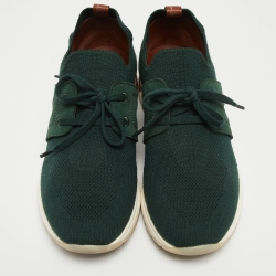 Pre Owned Loro Piana Green Knit Fabric 360 Flexy Walker Sneakers Size 38.5