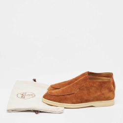 Pre Owned Loro Piana Brown Suede Open Walk Boots Size 38