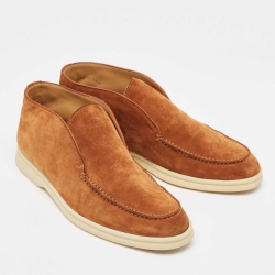 Pre Owned Loro Piana Brown Suede Open Walk Boots Size 38