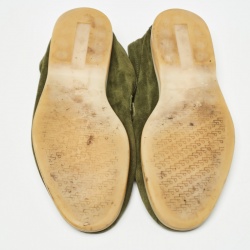Pre Owned Loro Piana Green Suede Summer Charms Walk  Loafers Size 40