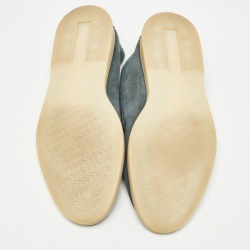 Pre Owned Loro Piana Blue Suede Summer Walk Loafers Size 37