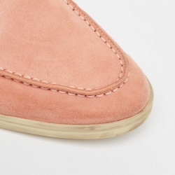 Pre Owned Loro Piana Pink Suede Babouche Charms Walk Mules  Size 37