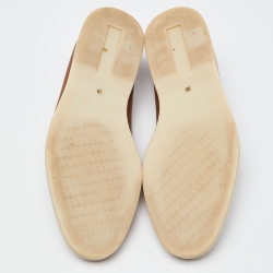 Pre Owned Lora Piana Brown Leather Summer Walk Loafers Size 39