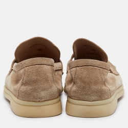 Pre Owned Loro Piana Beige Suede Summer Charms Walk Loafers Size 36