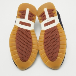 Pre Owned Loro Piana Navy Blue Knit Fabric 360 LP Flexy Walk Sneakers Size 36