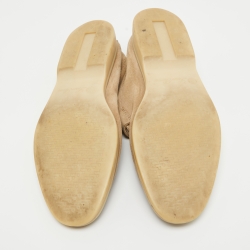 Pre Owned Loro Piana Beige Suede Summer Charms Walk Loafers Size 39.5