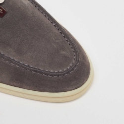 Pre Owned Loro Piana Grey Suede Summer Charms Walk Loafers Size 39