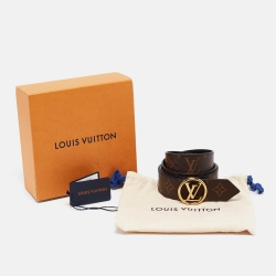 مملوكة مسبقًا Louis Vuitton Black/Monogram Canvas and Epi Leather LV Circle Belt 90CM