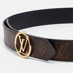 مملوكة مسبقًا Louis Vuitton Black/Monogram Canvas and Epi Leather LV Circle Belt 90CM