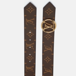 مملوكة مسبقًا Louis Vuitton Black/Monogram Canvas and Epi Leather LV Circle Belt 90CM