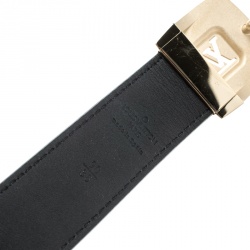 مملوكة مسبقًا Louis Vuitton Black Multicolor Monogram Canvas LV Cut Belt 90cm