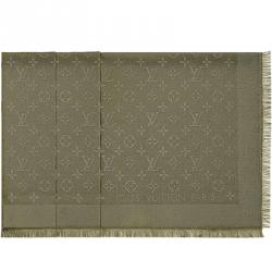 Louis Vuitton Khaki Monogram Wool and Silk Shawl