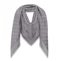 مملوكة مسبقًا Louis Vuitton Charcoal Grey Monogram Shine Shawl