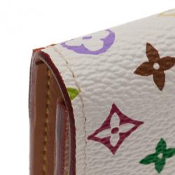 مملوكة مسبقًا محفظة لوي فيتون بيضاء مونوغرامية متعدد الألوان للبطاقات