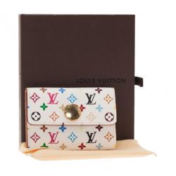 مملوكة مسبقًا محفظة لوي فيتون بيضاء مونوغرامية متعدد الألوان للبطاقات