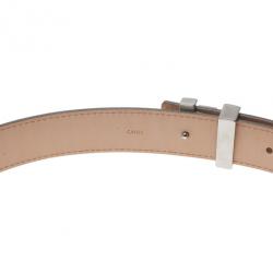 Pre Owned Louis Vuitton Ivory Epi Leather Initials Belt 85CM