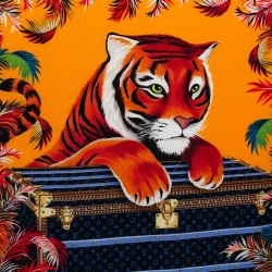 Louis Vuitton Multicolor Precious Tiger Double Face Silk Scarf Louis
