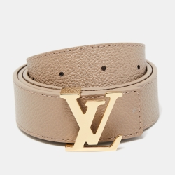 مملوكة مسبقًا Louis Vuitton Tourterelle Beige Monogram Canvas and Leather LV Initiales Reversible Belt 80CM