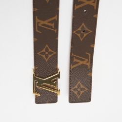 مملوكة مسبقًا Louis Vuitton Tourterelle Beige Monogram Canvas and Leather LV Initiales Reversible Belt 80CM