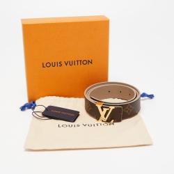 مملوكة مسبقًا Louis Vuitton Tourterelle Beige Monogram Canvas and Leather LV Initiales Reversible Belt 80CM