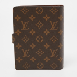 Pre Owned Louis Vuitton Monogram Canvas Medium Ring Agenda Cover